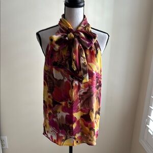 St. John Sleeveless Silk Blouse